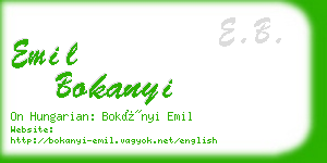 emil bokanyi business card